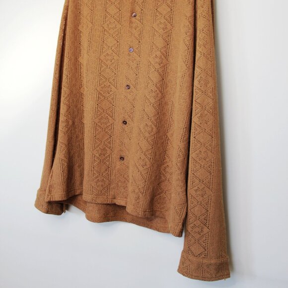 BNWT AW23 CMMN SWDN DILAN OPENWORK KNIT SHIRT 50 - Picture 6 of 10